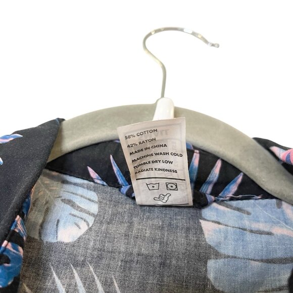 Dutch Bros‎ Shirt Mens Size S Multicolor Hawaiian Floral Pattern Blue Coffee - Picture 5 of 5